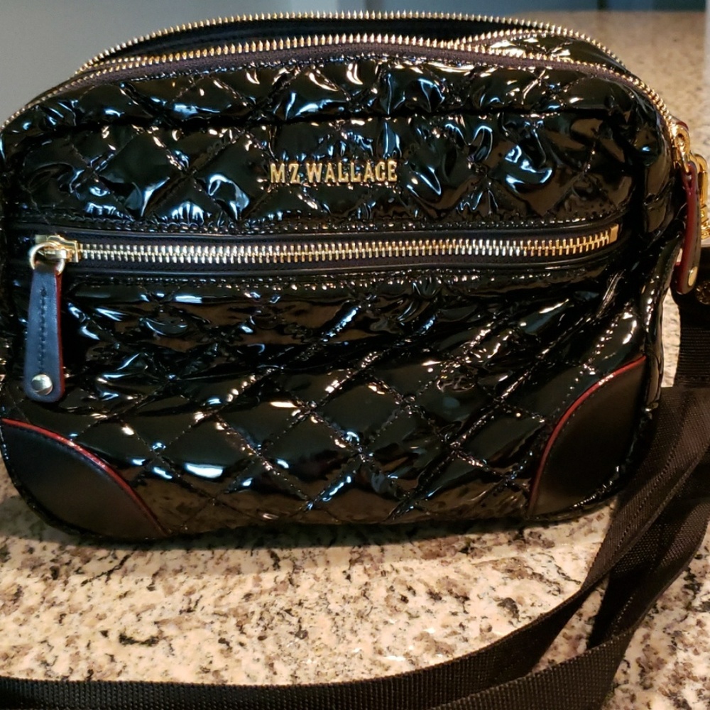 M Z WALLACE BLACK LACQUER HANDBAG